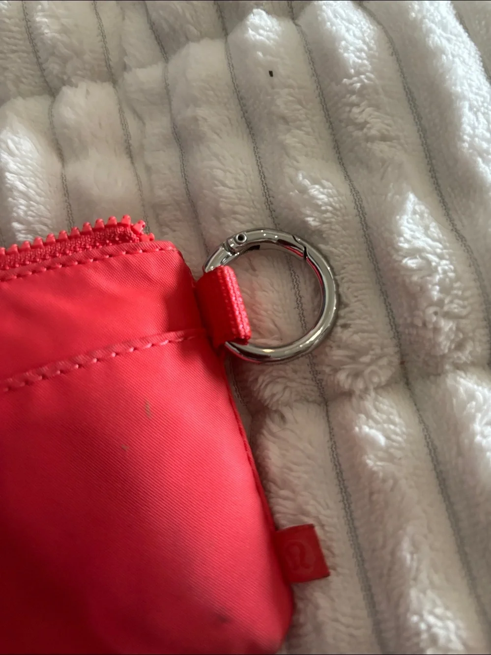 Lululemon athletica Small Red Zip Pouch with Key Ring